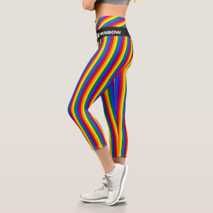 Leggings Capri Rainbow Flag & Pride, communauté LGBT /stripes We