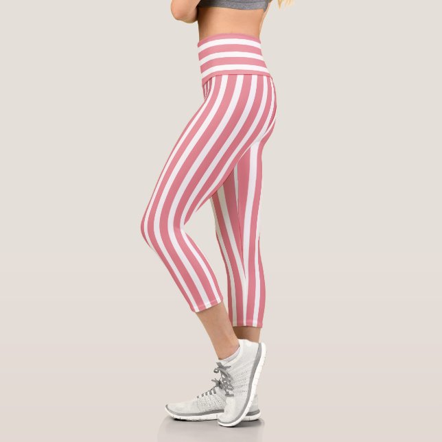 Leggings Capri Rayé rose (Gauche)