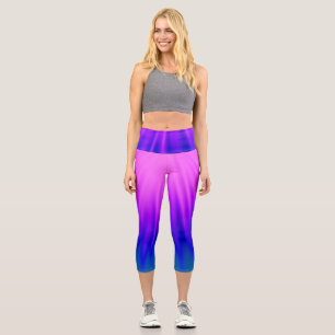 Leggings Capri Rayon de lumière - Bleu et rose