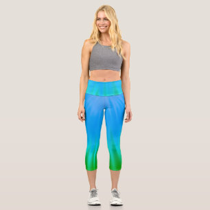 Leggings Capri Rayon de lumière - Vert & Bleu
