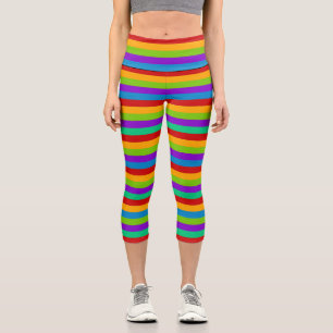 Leggings Capri Rayures arc-en-ciel