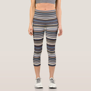 Leggings Capri Rayures de ton de la nature aquatique