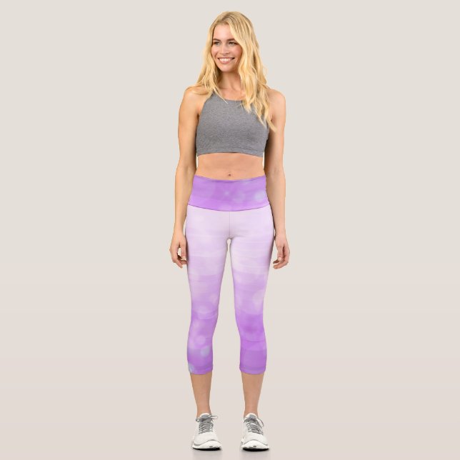 Leggings Capri Rayures dégradées violettes délavées    (Recto)