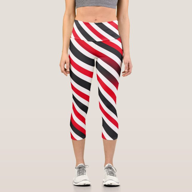 Leggings Capri Rayures en mouvement (Recto)
