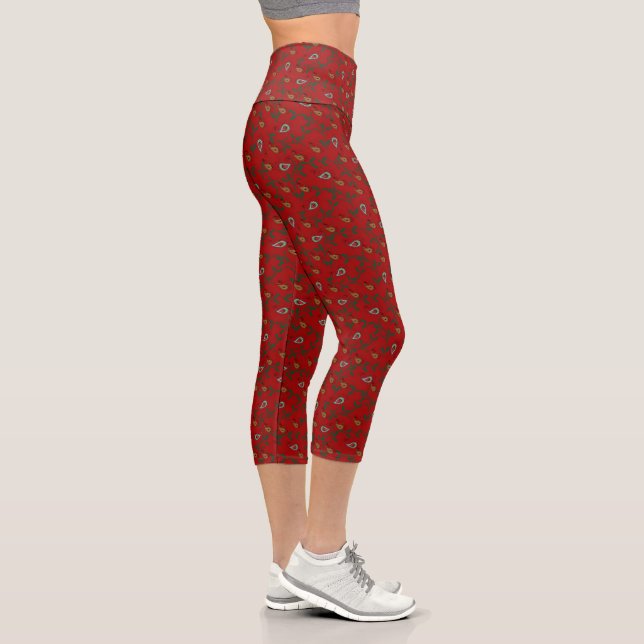 Leggings Capri Red Paisley Holly (Droite)