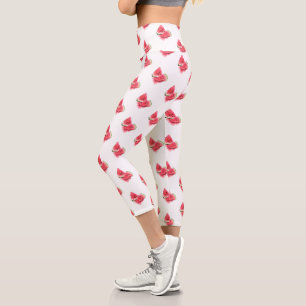 Leggings Capri Red Sweet Juicy Watermelon