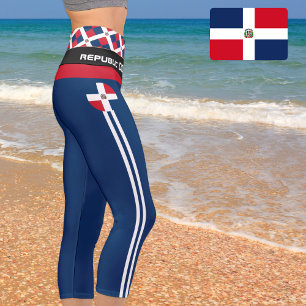 Leggings Capri République Dominicaine Drapeau mode, Fitness, Spor