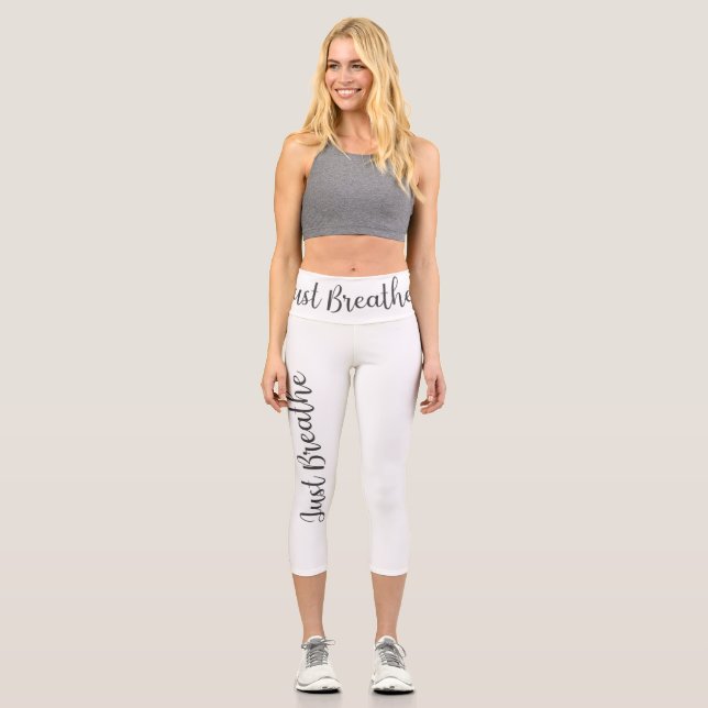 Leggings Capri Respiration-Yoga-Méditation-Amusante (Recto)