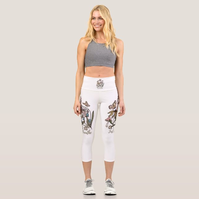 Leggings Capri Respirer-Fleur sauvage-Yoga-Nature-Mignonne (Recto)