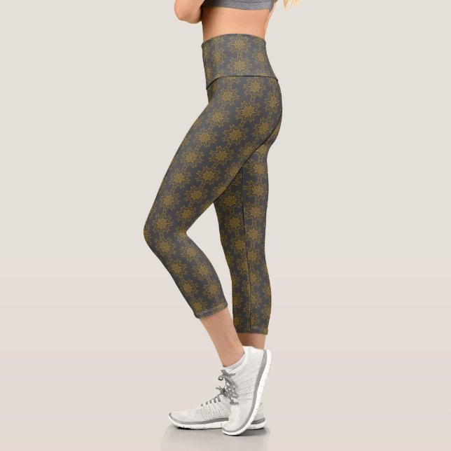Leggings Capri Rétro Mandala Dusk haut taille Capris (Gauche)