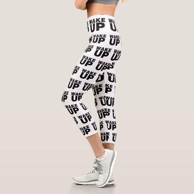 Leggings Capri Réveillez-vous Capris noir haut taille (Gauche)
