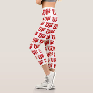 Leggings Capri Réveillez-vous Capris rouge haut taille