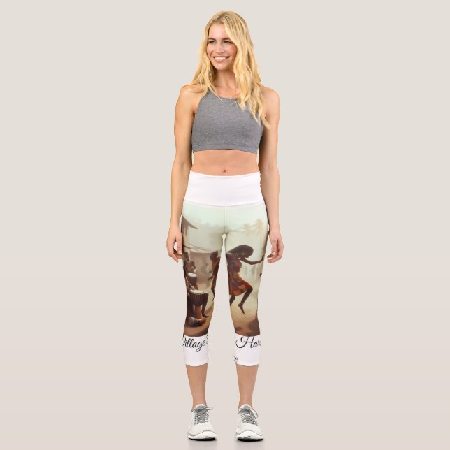 Leggings Capri Rhythms of Abundance: Post-Harvest Joy (Recto)
