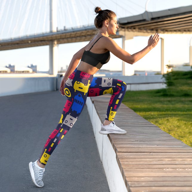 Leggings Capri Robot de caricature pour enfants (Créateur téléchargé)