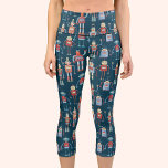 Leggings Capri Robots<br><div class="desc">Adorable petits personnages de robots de style rétro. Un peu rouillé par endroits, mais très mignon. Art original de Nic Squirrell.</div>