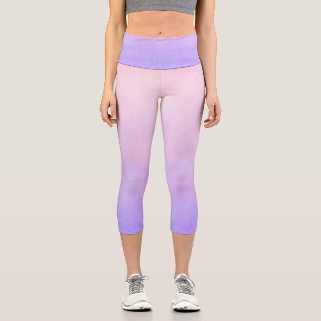Leggings Capri Rose Bleu rustique ombre (Recto)