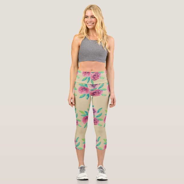 Leggings Capri Rose Cluster Medley (Recto)