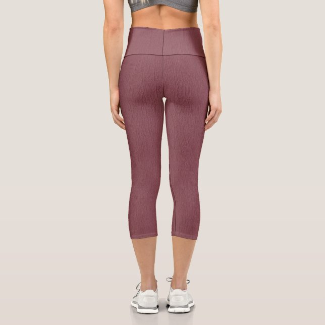 Leggings Capri Rose de cuivre couleur unie (Verso)