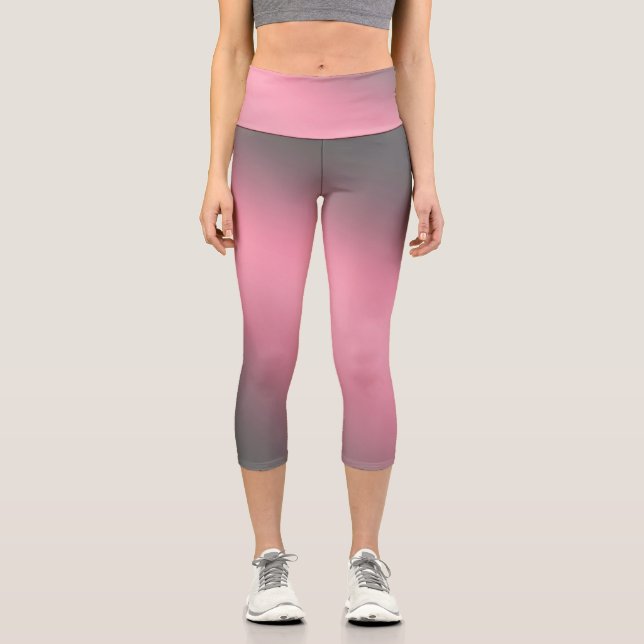 Leggings Capri rose gris clair de lune ombre (Recto)