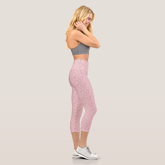 Leggings Capri Rose Pâle Dentelle Élégance Rose Pâle & Blanc (Droite)