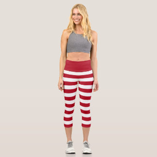 Leggings Capri Rouge et blanc Vacances Stripes Costume elfe