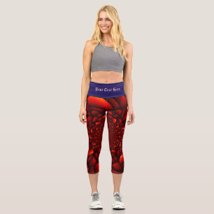 Leggings Capri Rouge noir Pétale