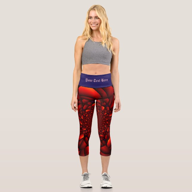 Leggings Capri Rouge noir Pétale (Recto)