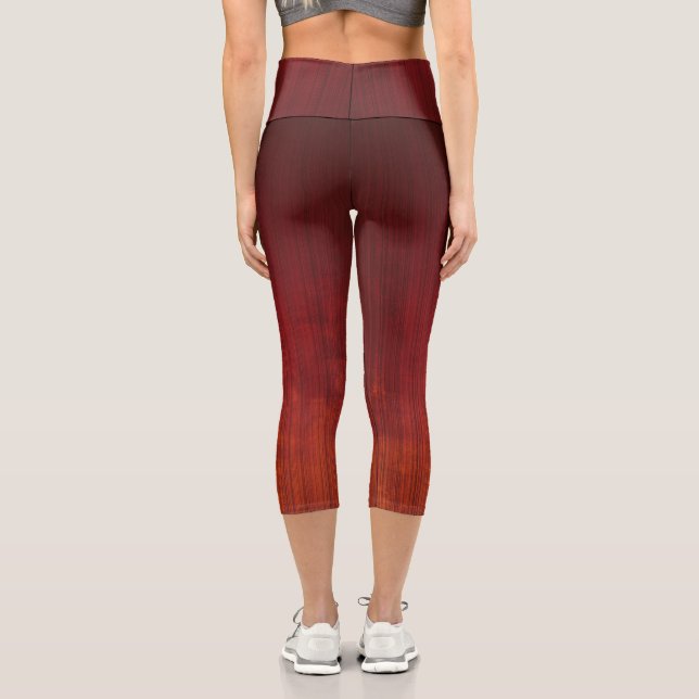 Leggings Capri Rouge Orange ombre rustique rayé (Verso)