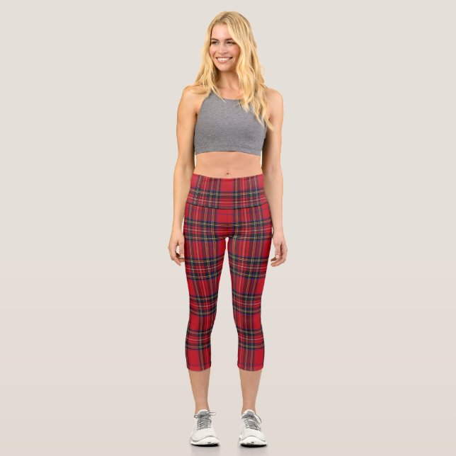 Leggings Capri Royal Stewart Tartan Red Plaid (Recto)