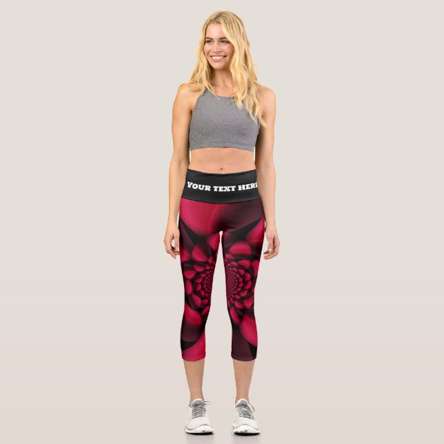 Leggings Capri Ruby Red Petal noir (Recto)