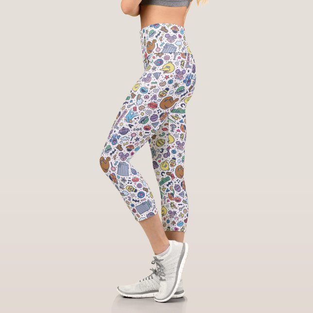 Leggings Capri Rue Sésame | Sesame Pals DoodMotif (Gauche)