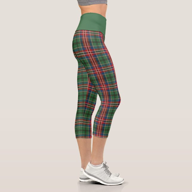 Leggings Capri Russe Tartan Plaid Rouge Vert Check Maman (Droite)