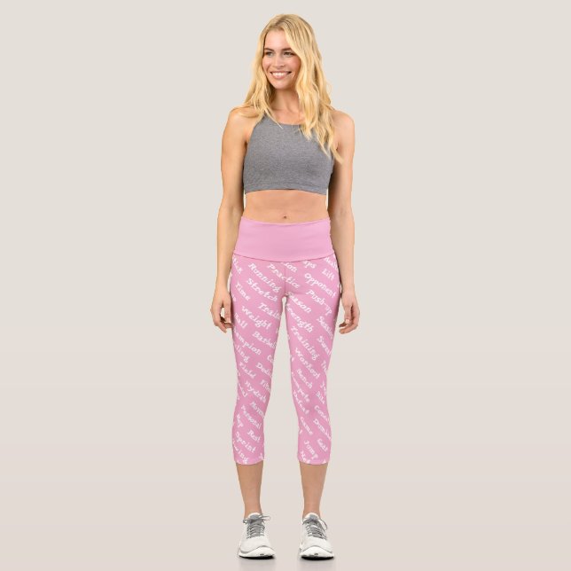 Leggings Capri Salade mondiale sport et sport rose (Recto)