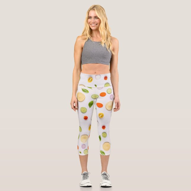 Leggings Capri Salade savoureuse sur votre (Recto)