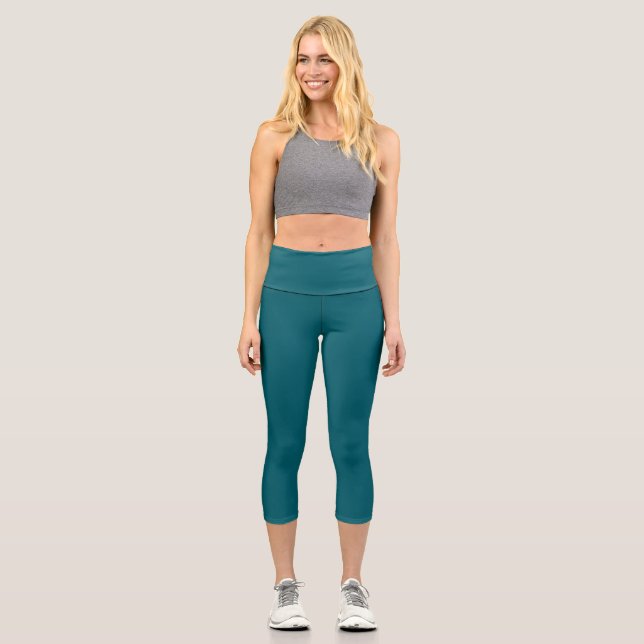 Leggings Capri Sarcelle foncée uni (Recto)