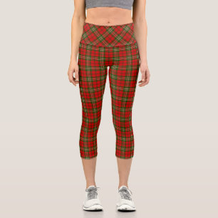 Leggings Capri Scott tartan rouge vert plaid
