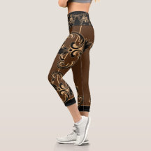 Leggings Capri Scroll Ornamental