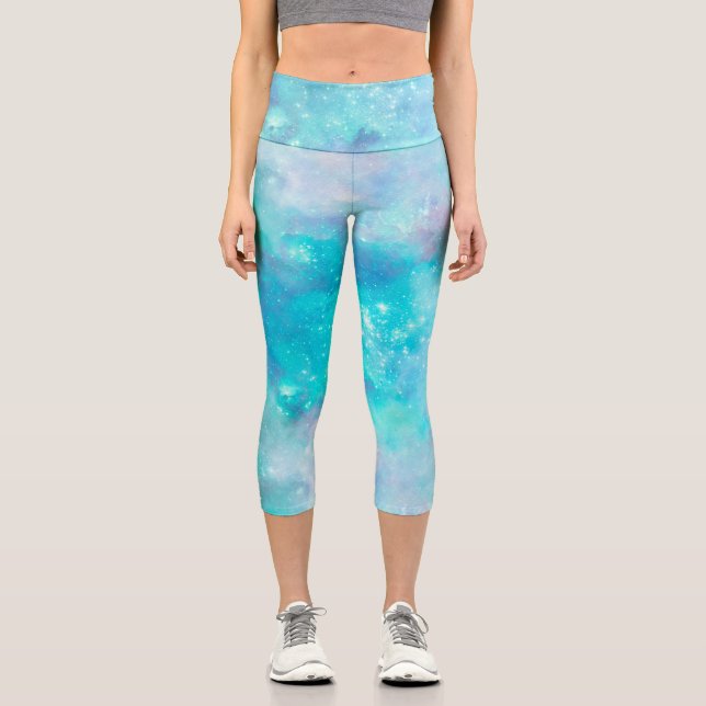 Leggings Capri Série Conception de Galaxie Peinte 8  (Recto)