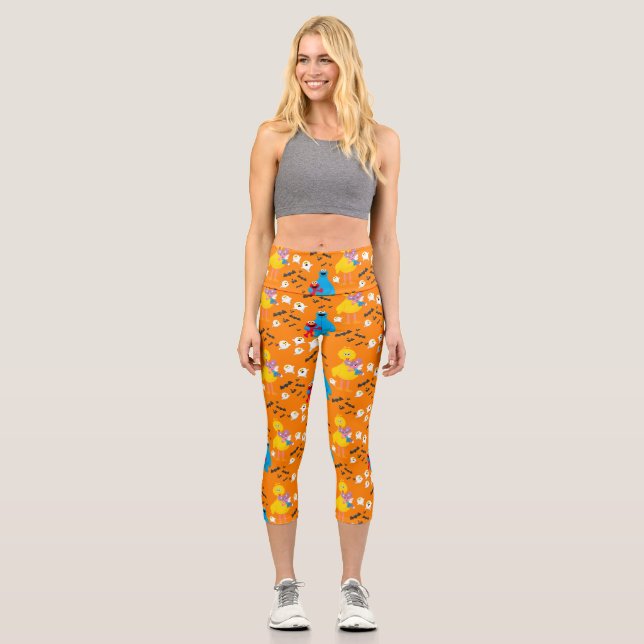 Leggings Capri Sesame Street Halloween chauves-souris et fantômes (Recto)
