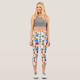 Leggings Capri Sesame Street Noël Présente Motif