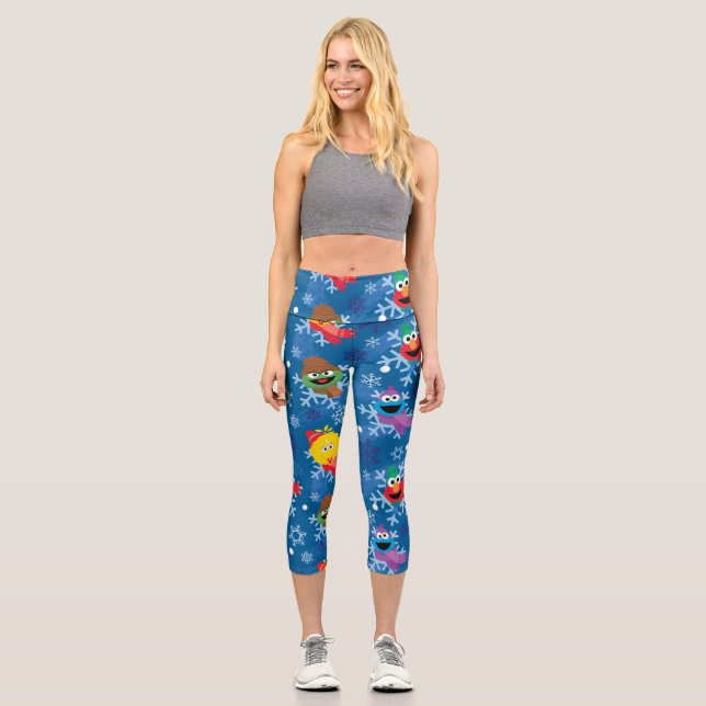 Leggings Capri Sesame Street Winter Snowflake Motif (Recto)