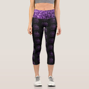 Leggings Capri Si c'est Sparkly et Purple je le veux noir motif