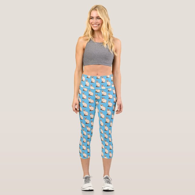 Leggings Capri Siamese cat cartoon (Recto)