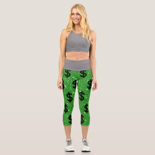 Leggings Capri Signe dollar noir argent entrepreneur Wall Street