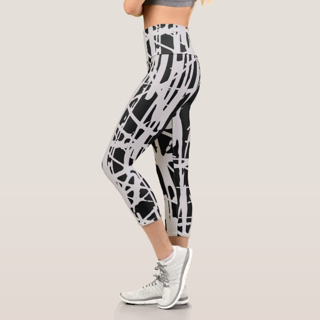 Leggings Capri Simple Noir & Blanc (Gauche)