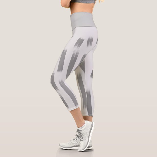 Leggings Capri Simple rayures de couleur minimale coussin vert vi (Gauche)