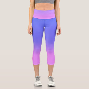 Leggings Capri Simple Sunset Ombre Effet rose bleu