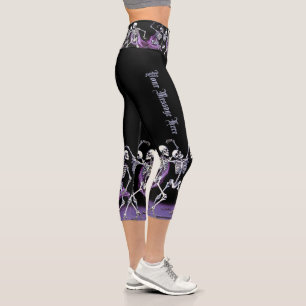 Leggings Capri Skeletons de danse victorienne Macabre Halloween