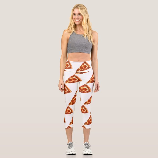 Leggings Capri SlipperyJoe's classique pepperoni pizza tranche fo (Recto)