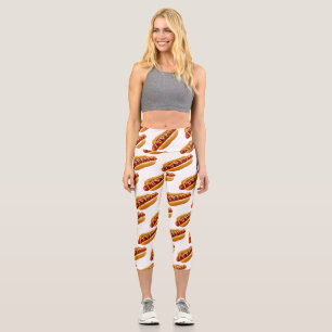 Leggings Capri SlipperyJoe's hot dog niché doucement pain jaune v